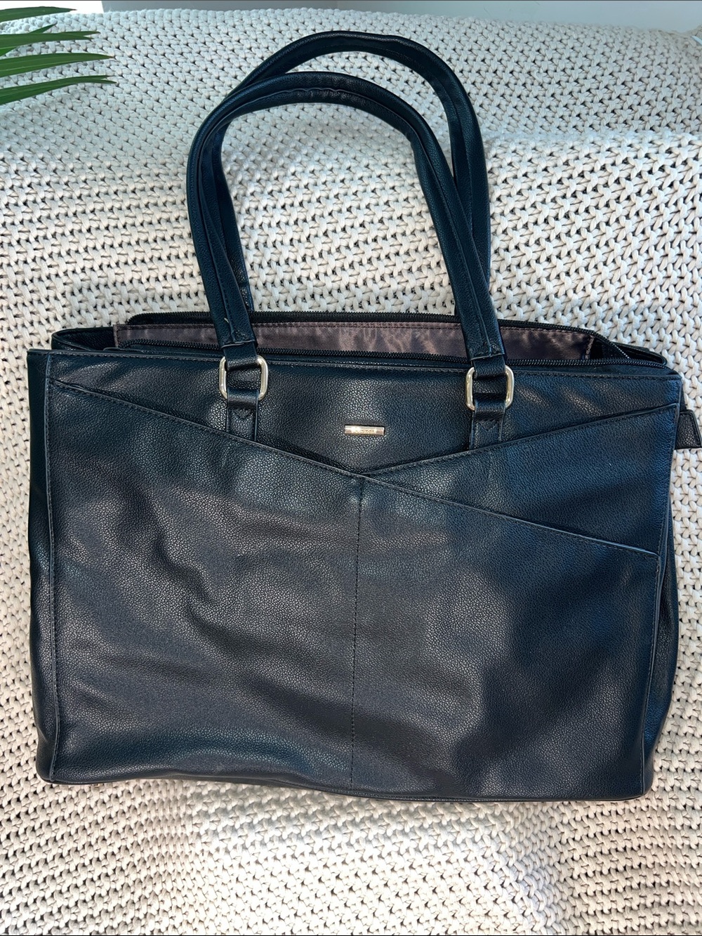Black Leather Laptop Bag